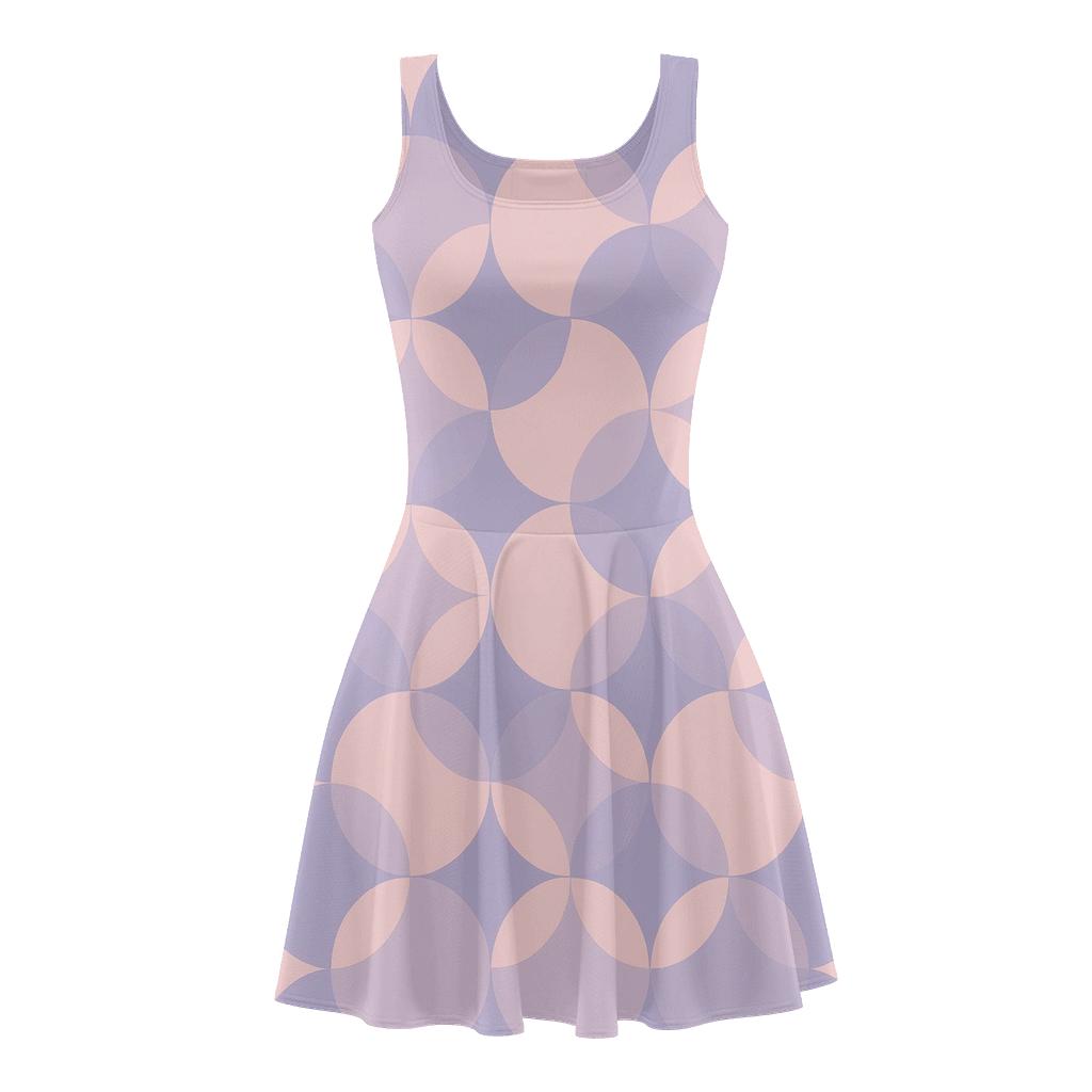 Overlapping Circle Dynamics stylish a-line skater dresses