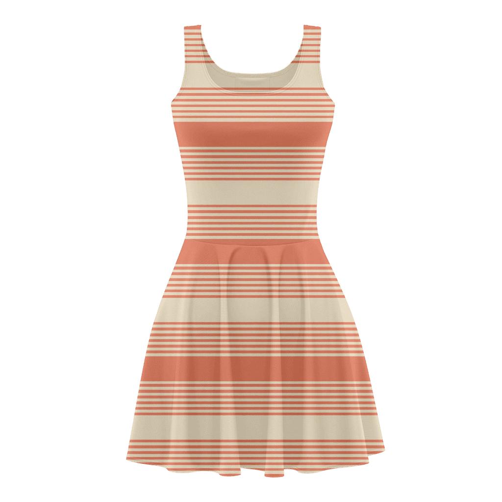 Banded Stripe Resonance comfortable stretch skater dresses