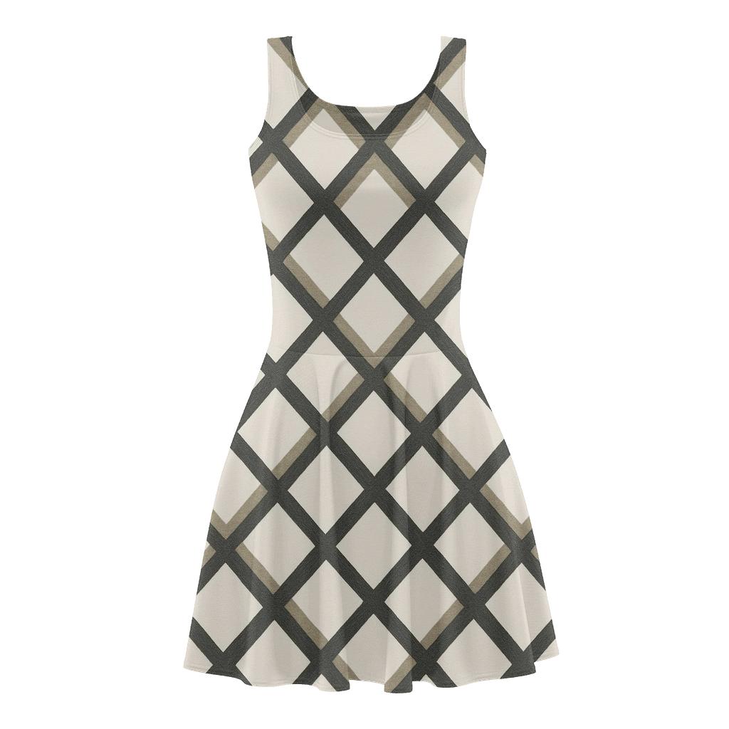 Alternating Crosshatch Pattern skater dresses for occasions
