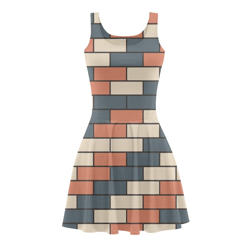 Staggered Brick Rhythm stylish a-line skater dresses