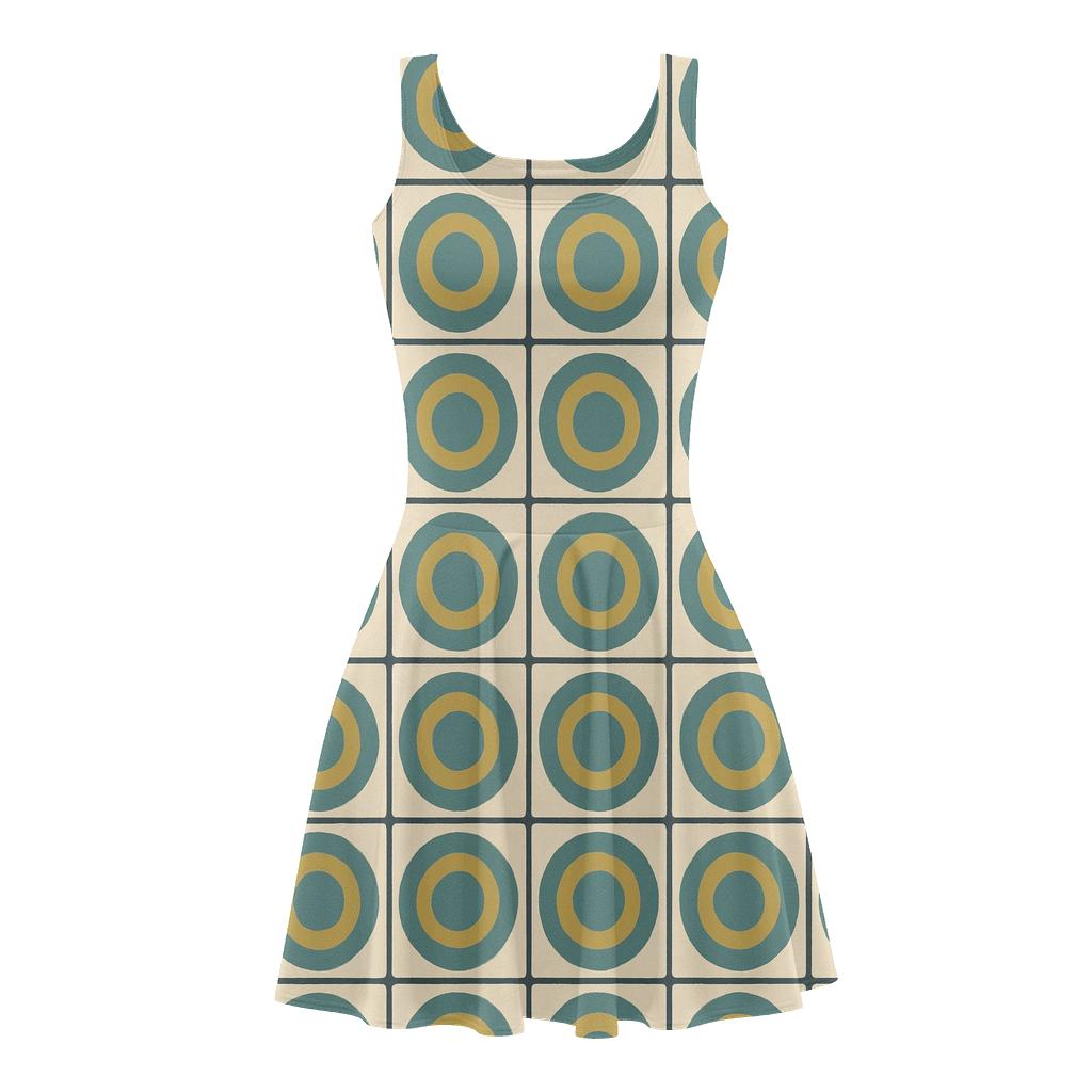 Concentric Band Registers designer pattern skater dresses