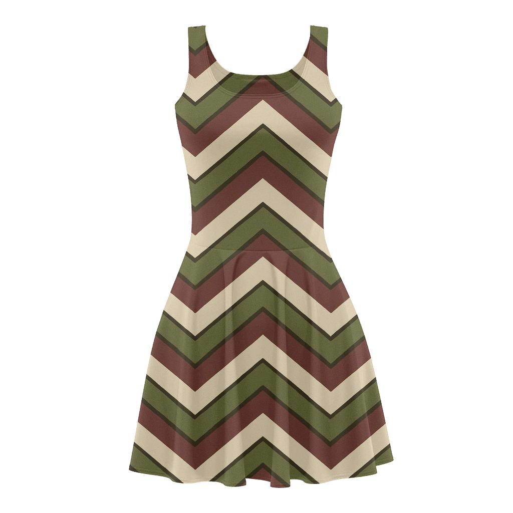 Banded Chevron Archive trendy mini skater dresses