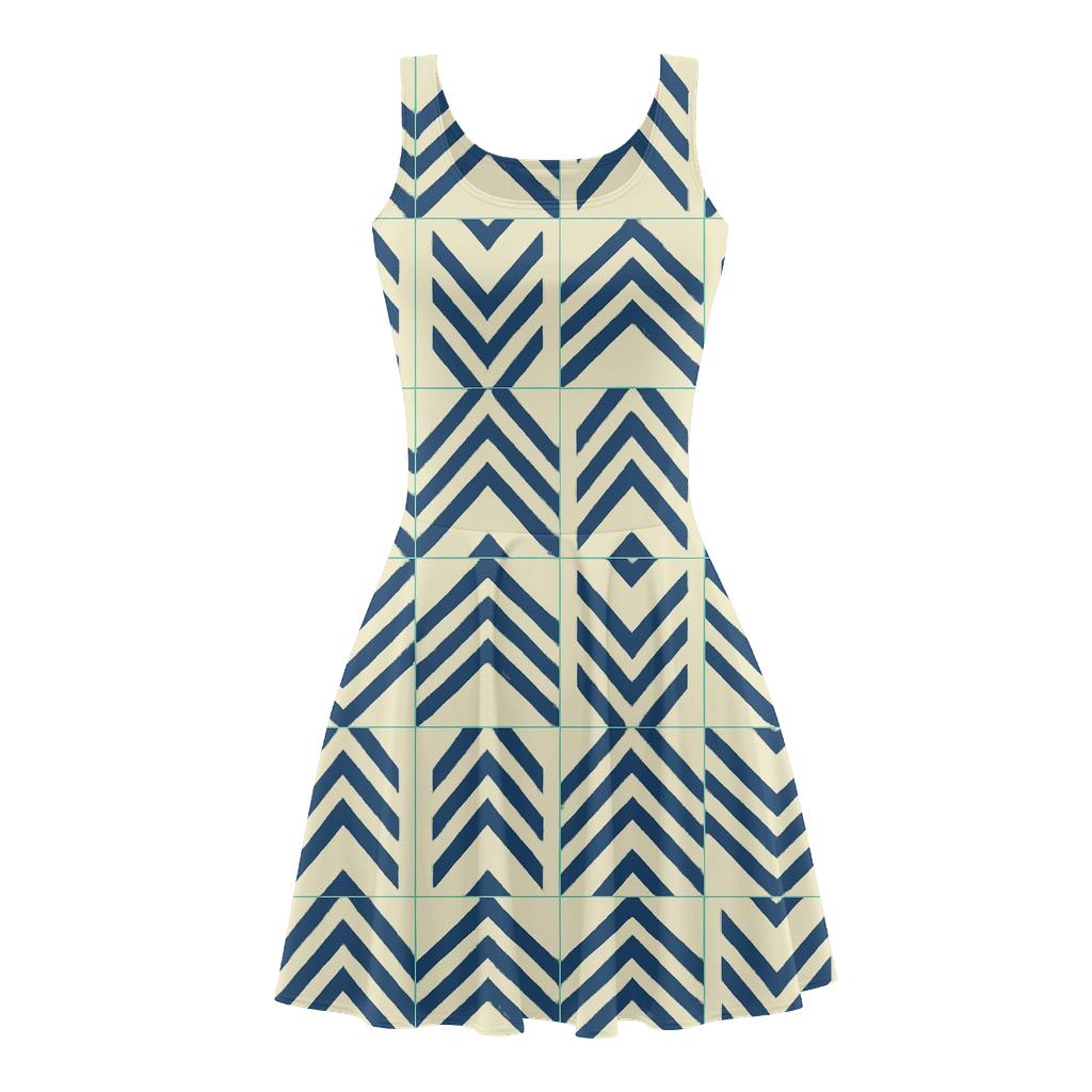 Alternating Chevron Tile personalized fit skater dresses