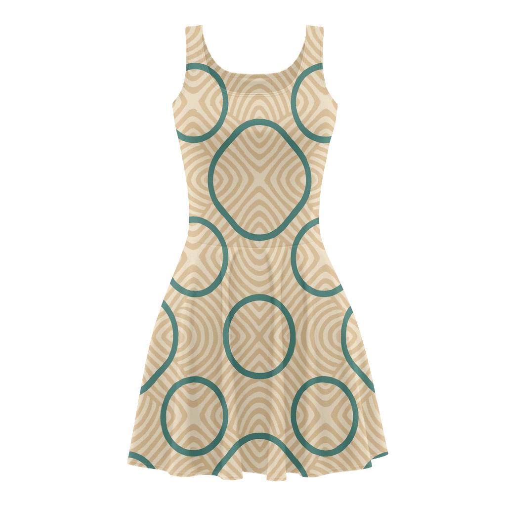 Radial Wave Lattice unique custom skater dresses
