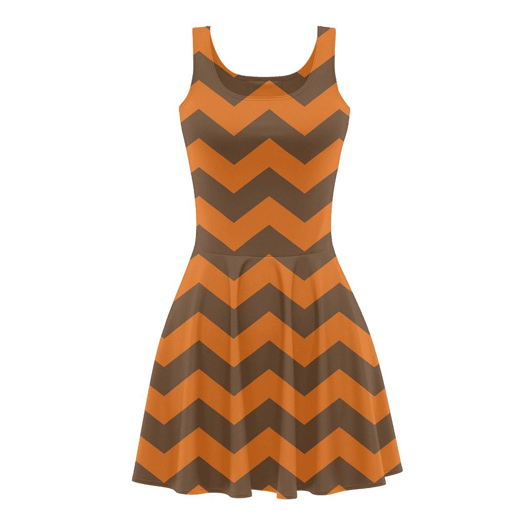 Banded Chevron Tiling comfortable stretch skater dresses