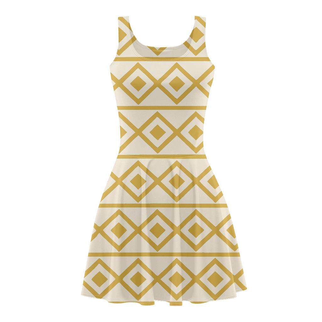 Nested Diamond Rows stylish a-line skater dresses