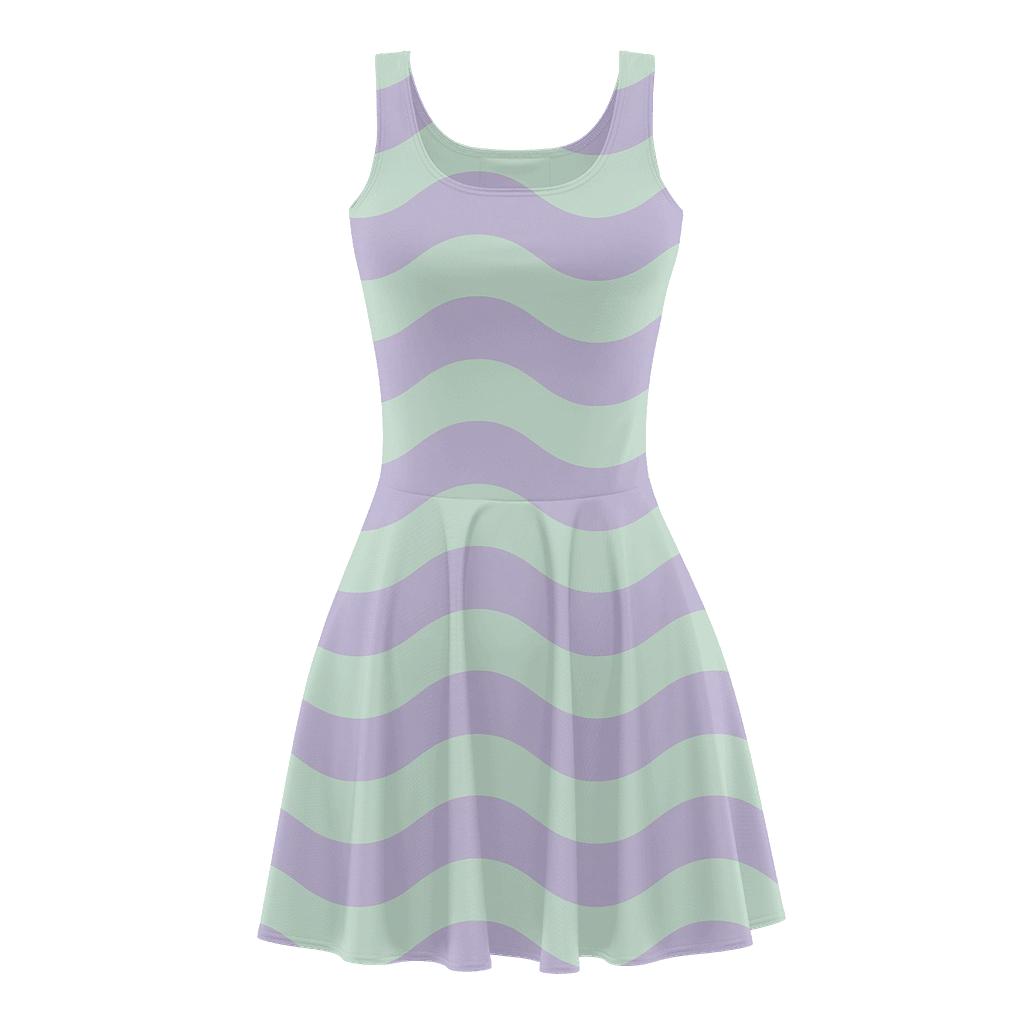 Waveform Stripe Interlace unique custom skater dresses