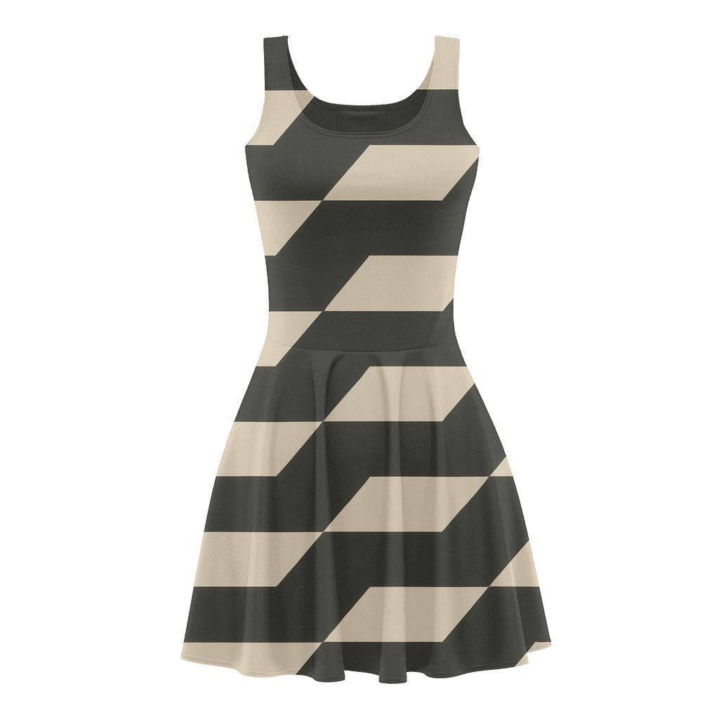Stepped Triangle Strip unique custom skater dresses