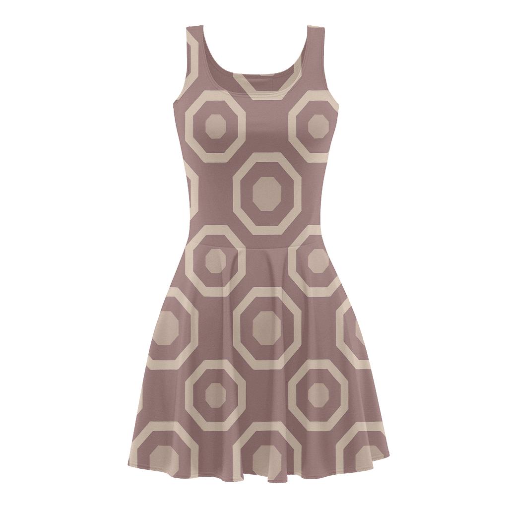 Nested Polygon Array floral print skater dresses