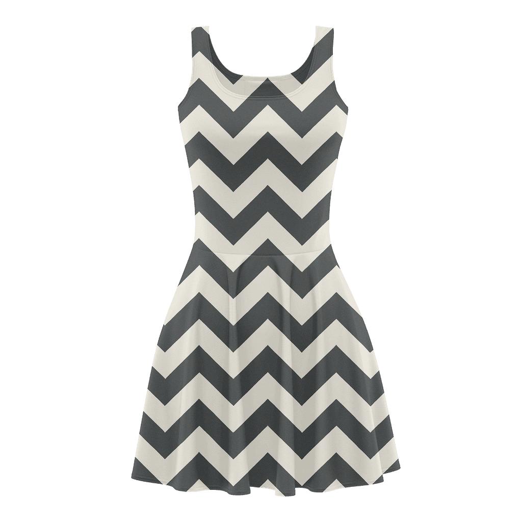 Chevron Grid Mesh skater dresses for occasions