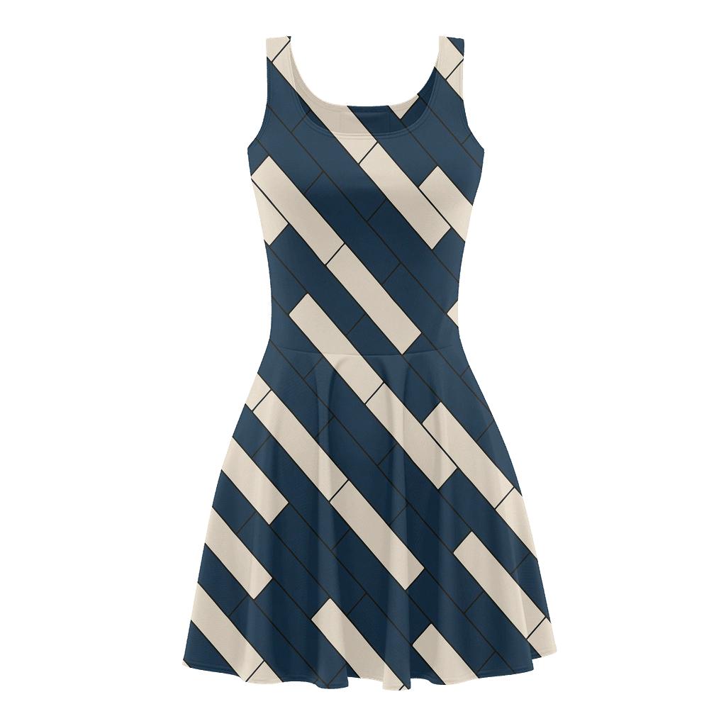 Diagonal Slat Mosaic unique custom skater dresses