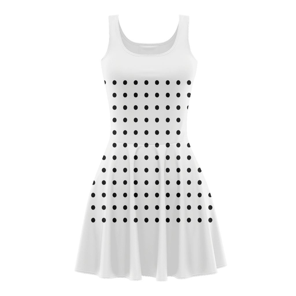 Pixelated Dot Network floral print skater dresses