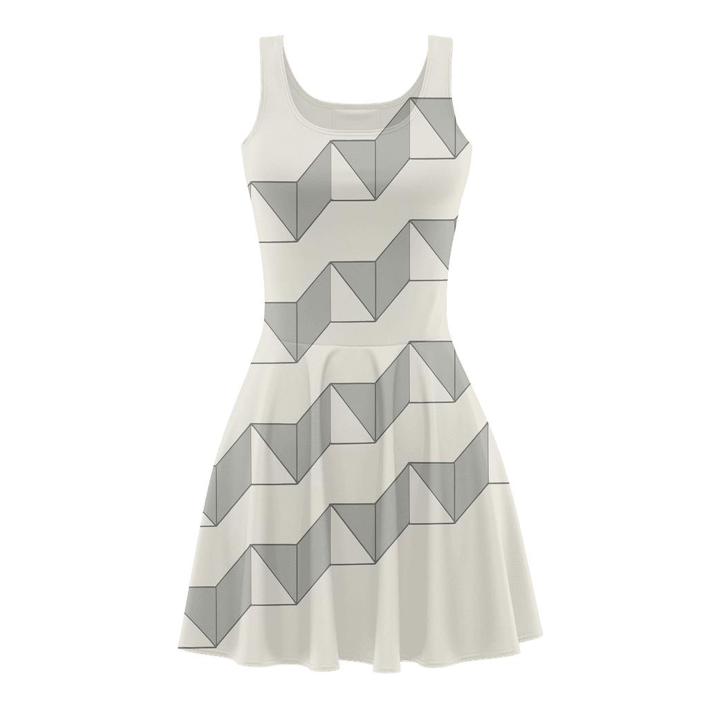 Stepwise Polygon Chain custom skater dresses