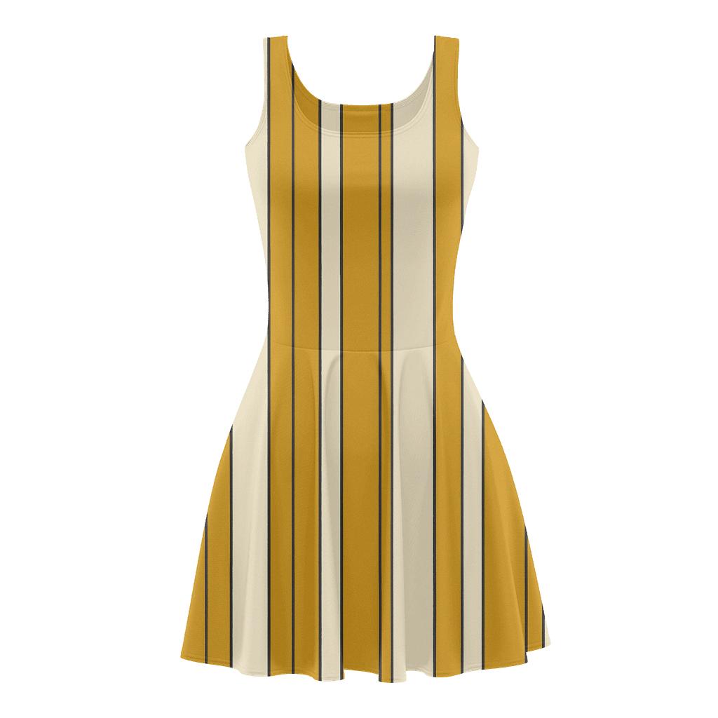 Banded Stripe Cascade trendy mini skater dresses