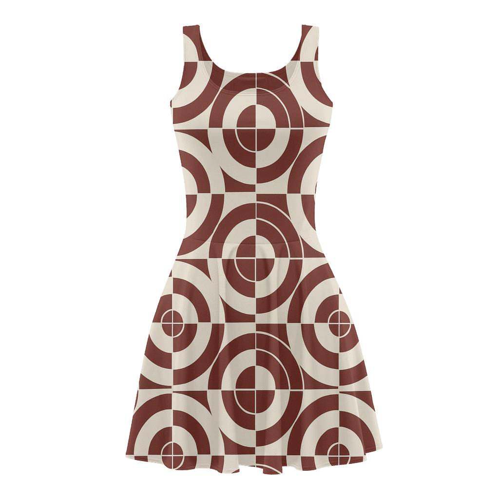 Segmented Circular Bands trendy mini skater dresses