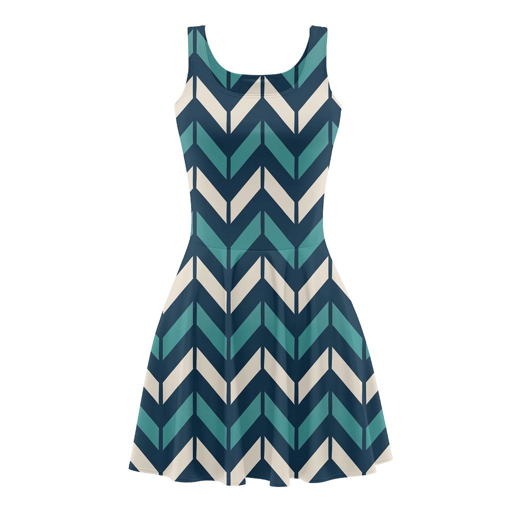 Shifted Chevron Network unique custom skater dresses