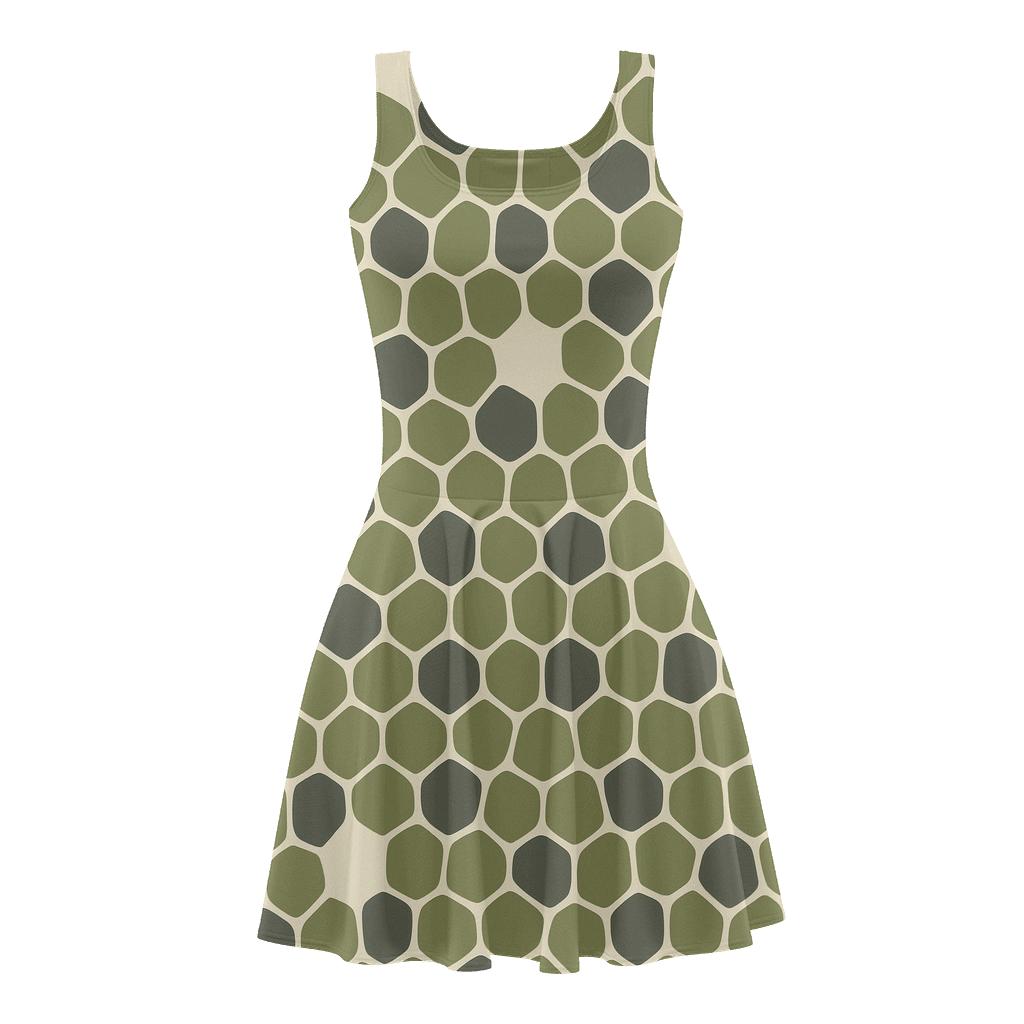 Cellular Lace Grid stylish a-line skater dresses