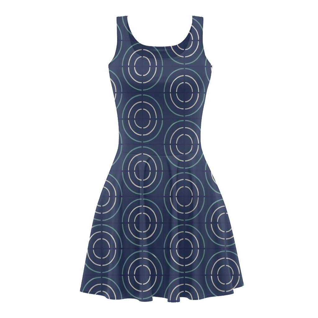 Orbit Lattice Stratification designer pattern skater dresses