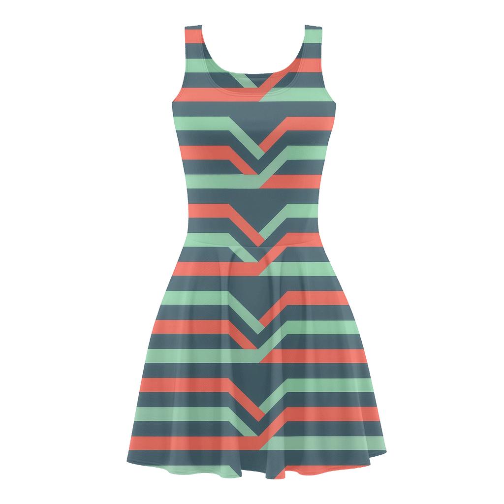 Nebula Stripe Interlace unique custom skater dresses