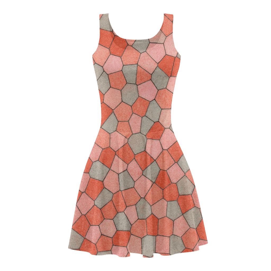 Cellular Mosaic Shards stylish a-line skater dresses