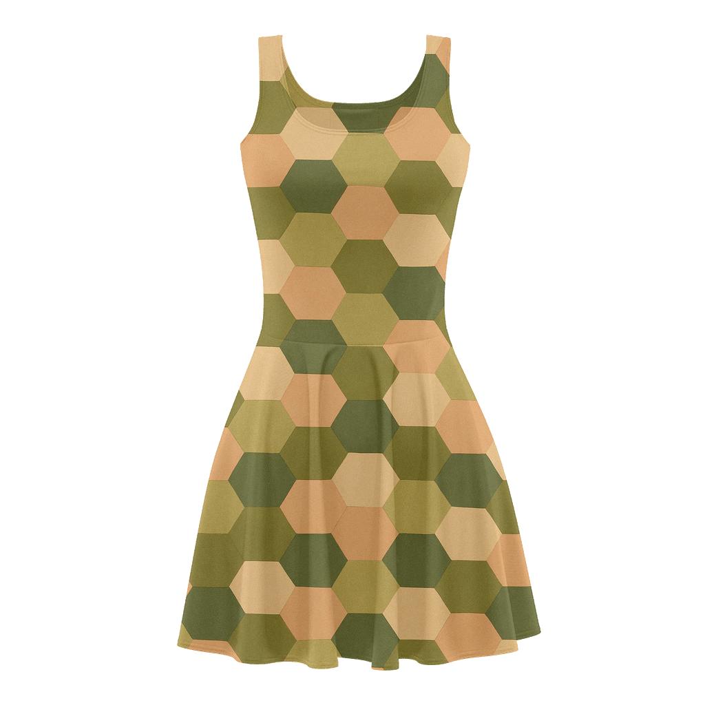 Angled Polygon Chains designer pattern skater dresses