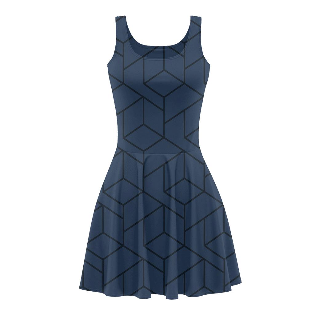 Hex Cell Flip Net custom skater dresses