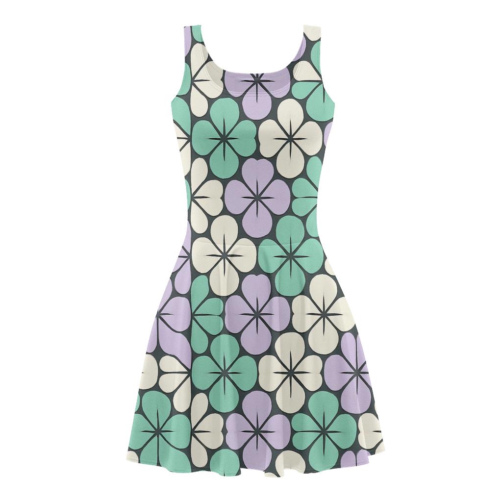 Modular Floral Lattice stylish a-line skater dresses