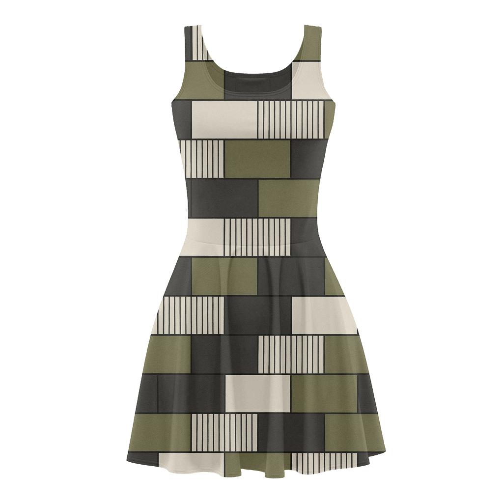 Staggered Block Rhythm unique custom skater dresses