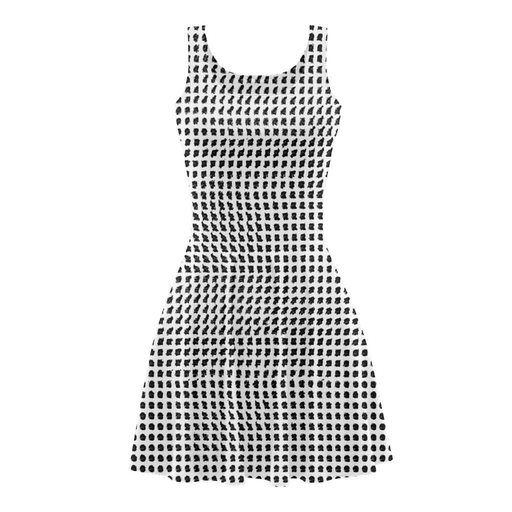 Dot Matrix Interference trendy mini skater dresses