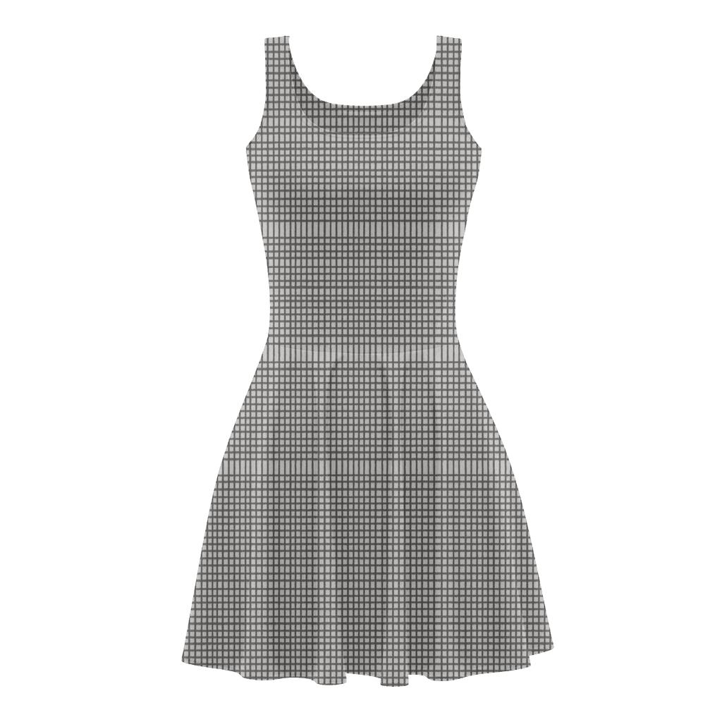 Linear Crosshatch Study stylish a-line skater dresses