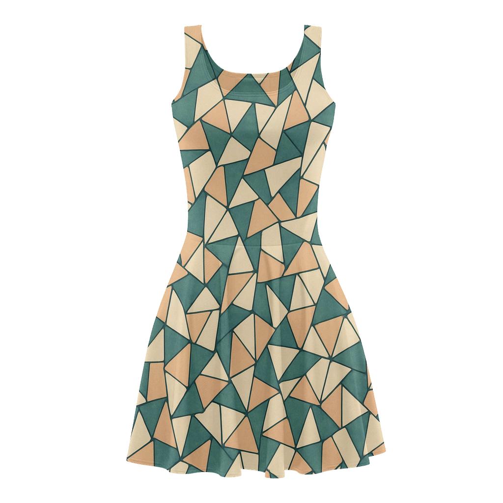 Offset Mosaic Shard designer pattern skater dresses