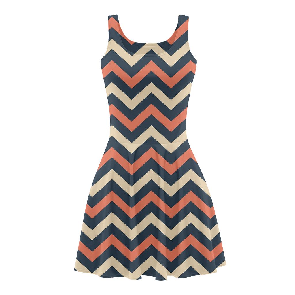 Staggered Chevron Band custom skater dresses