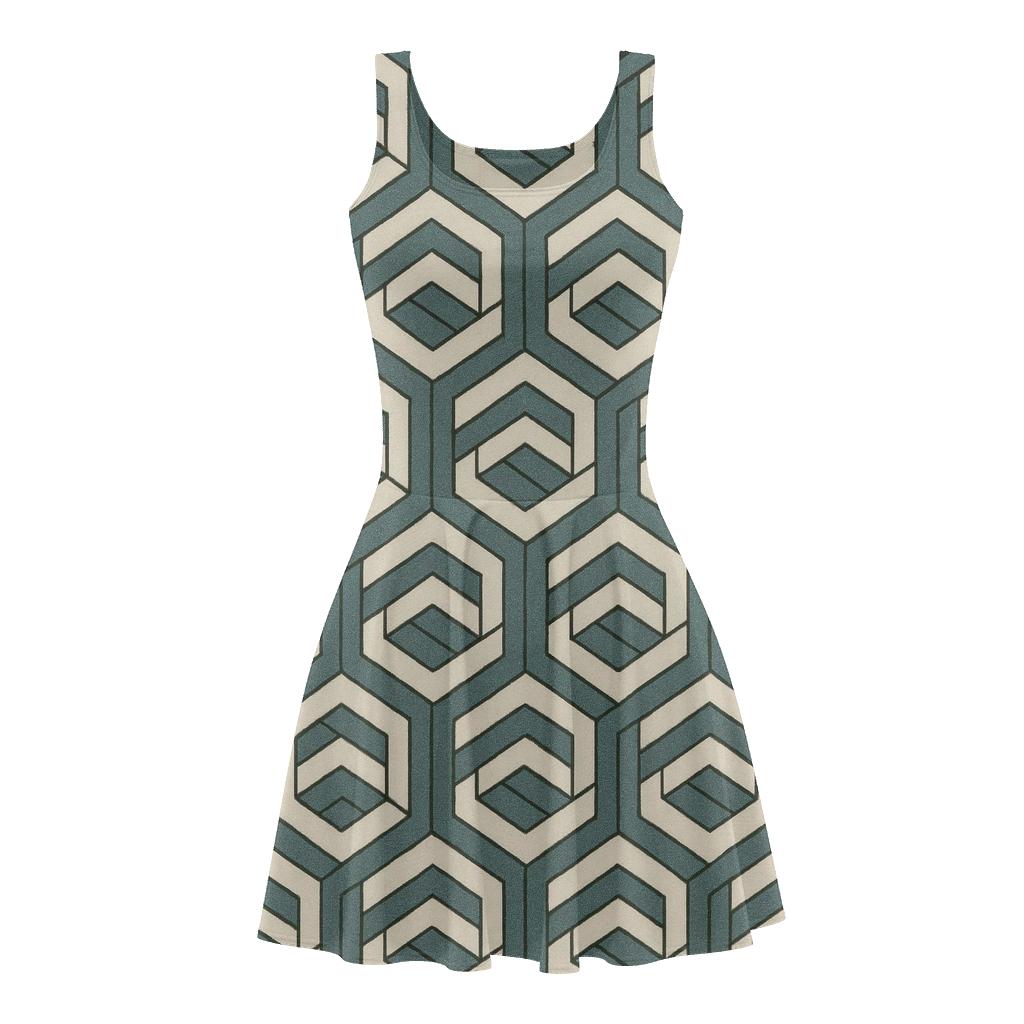 Hex Weave Grid personalized fit skater dresses