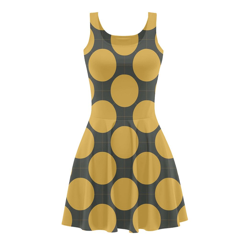 Pinned Grid Rhythm trendy mini skater dresses