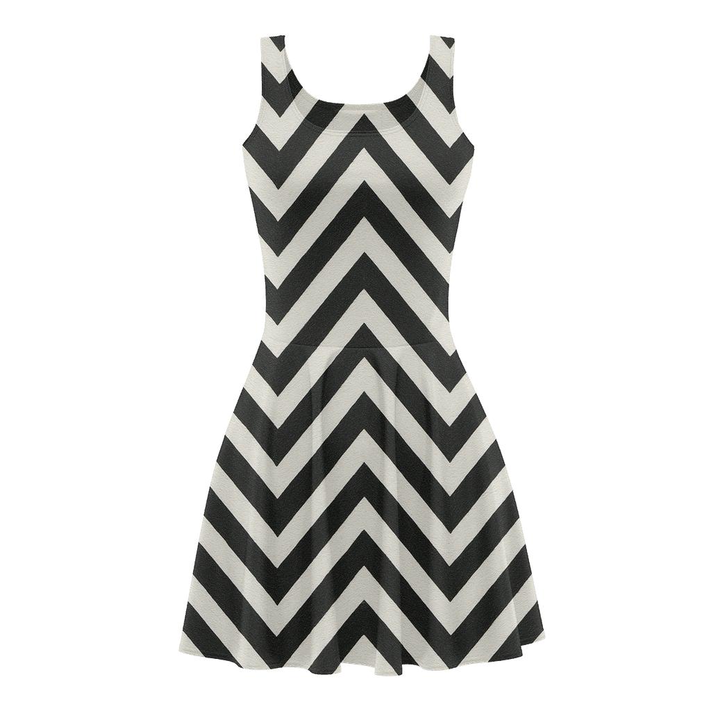 Interwoven Chevron Grid skater dresses for occasions