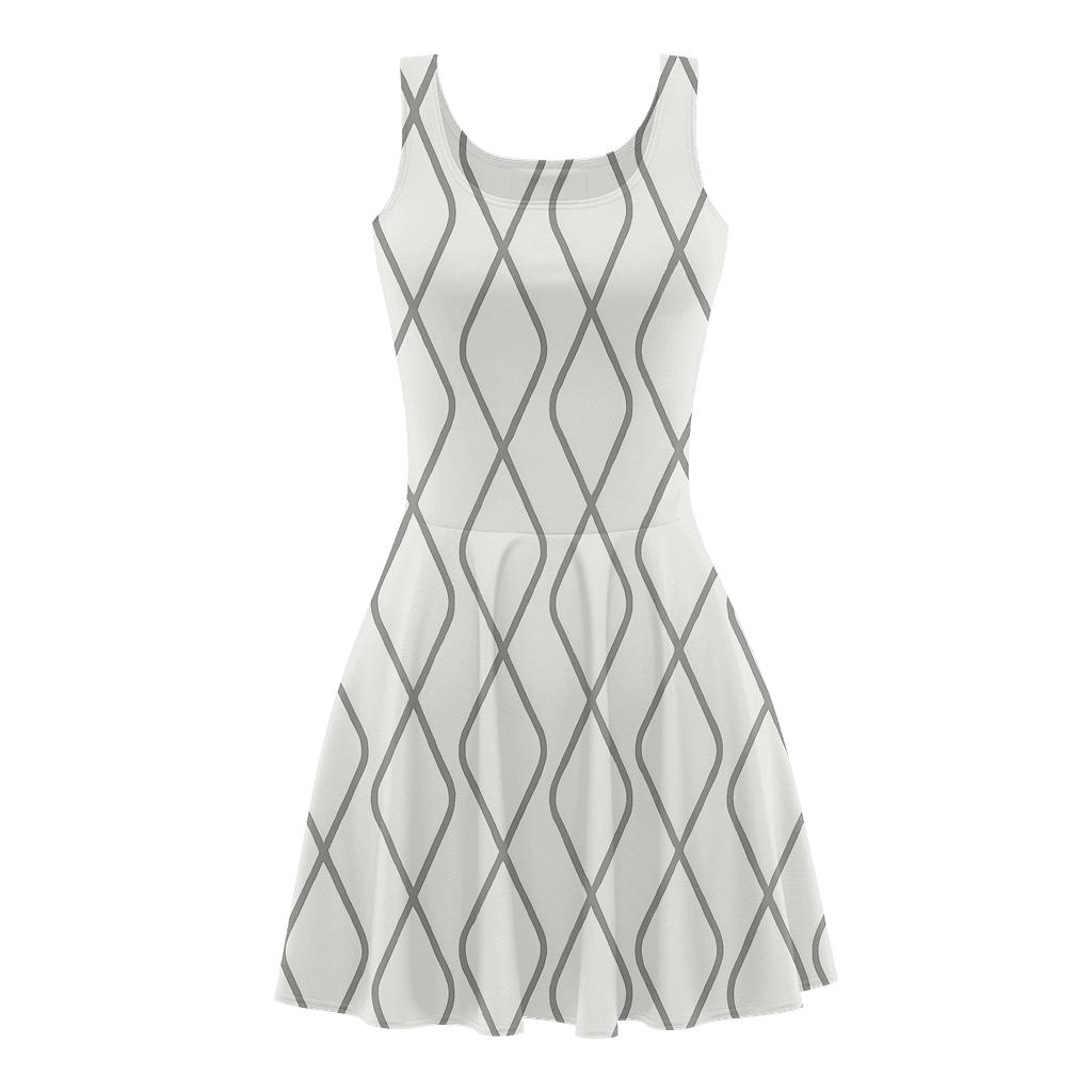 Staggered Diamond Pattern stylish a-line skater dresses