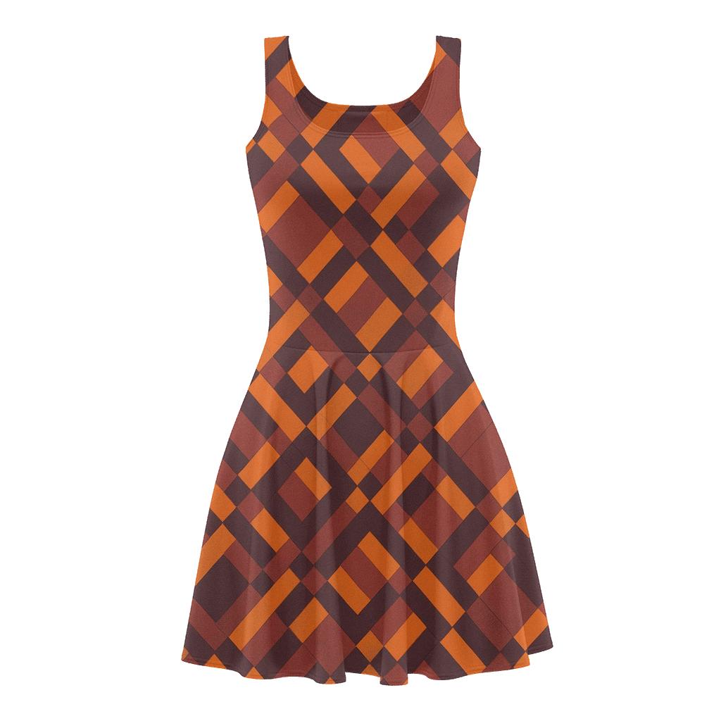 Overlapping Rhombus Grid unique custom skater dresses