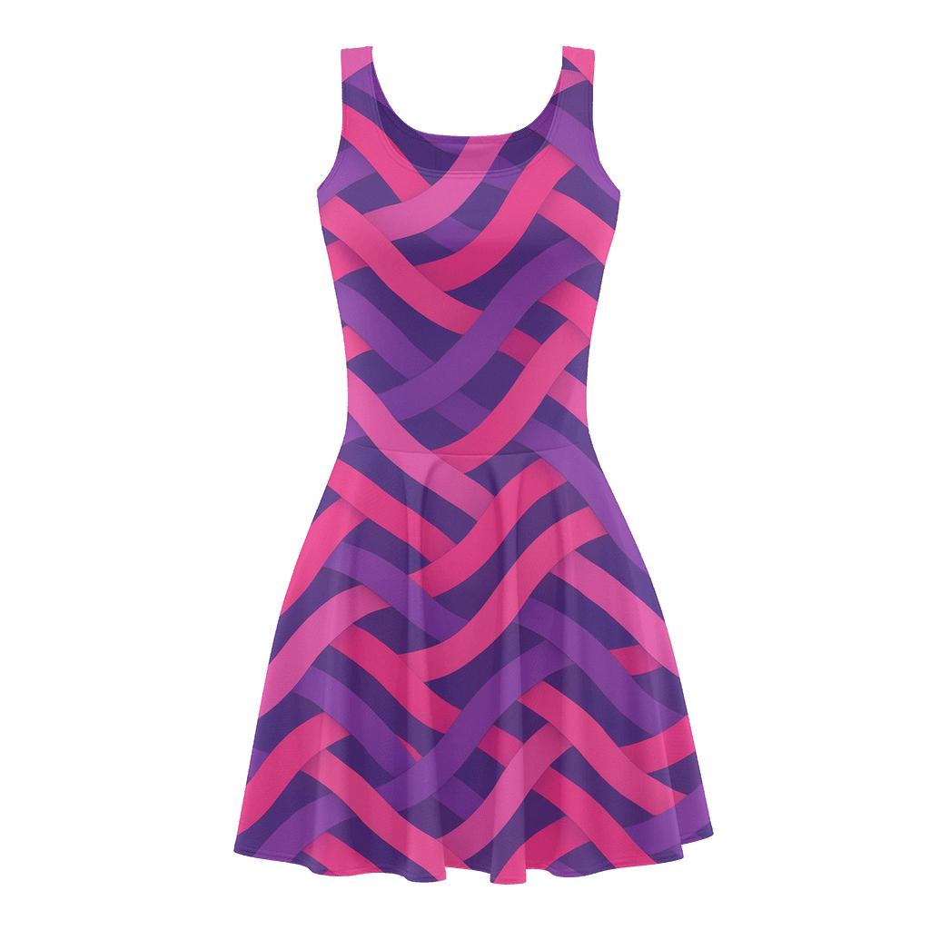 Twisted Modular Bands trendy mini skater dresses