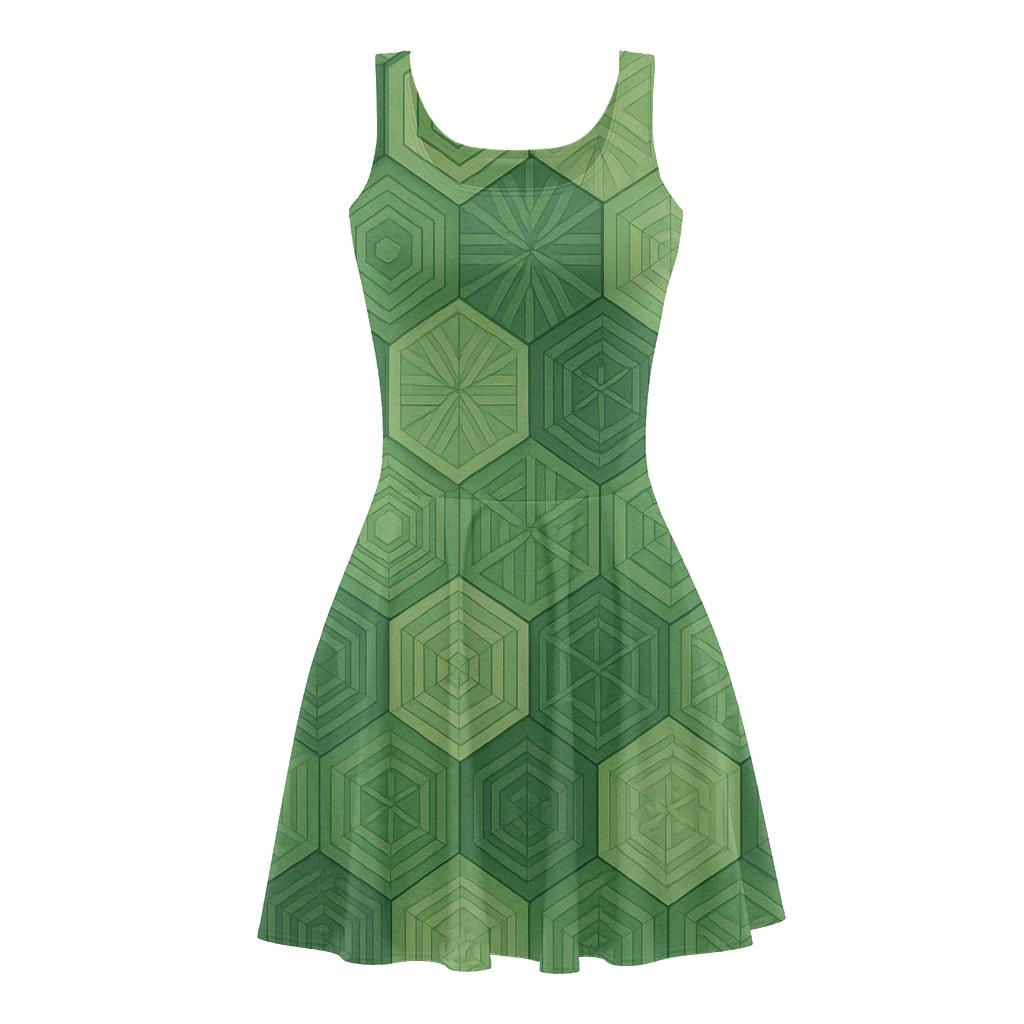 Dynamic Hexagonal Tiling trendy mini skater dresses