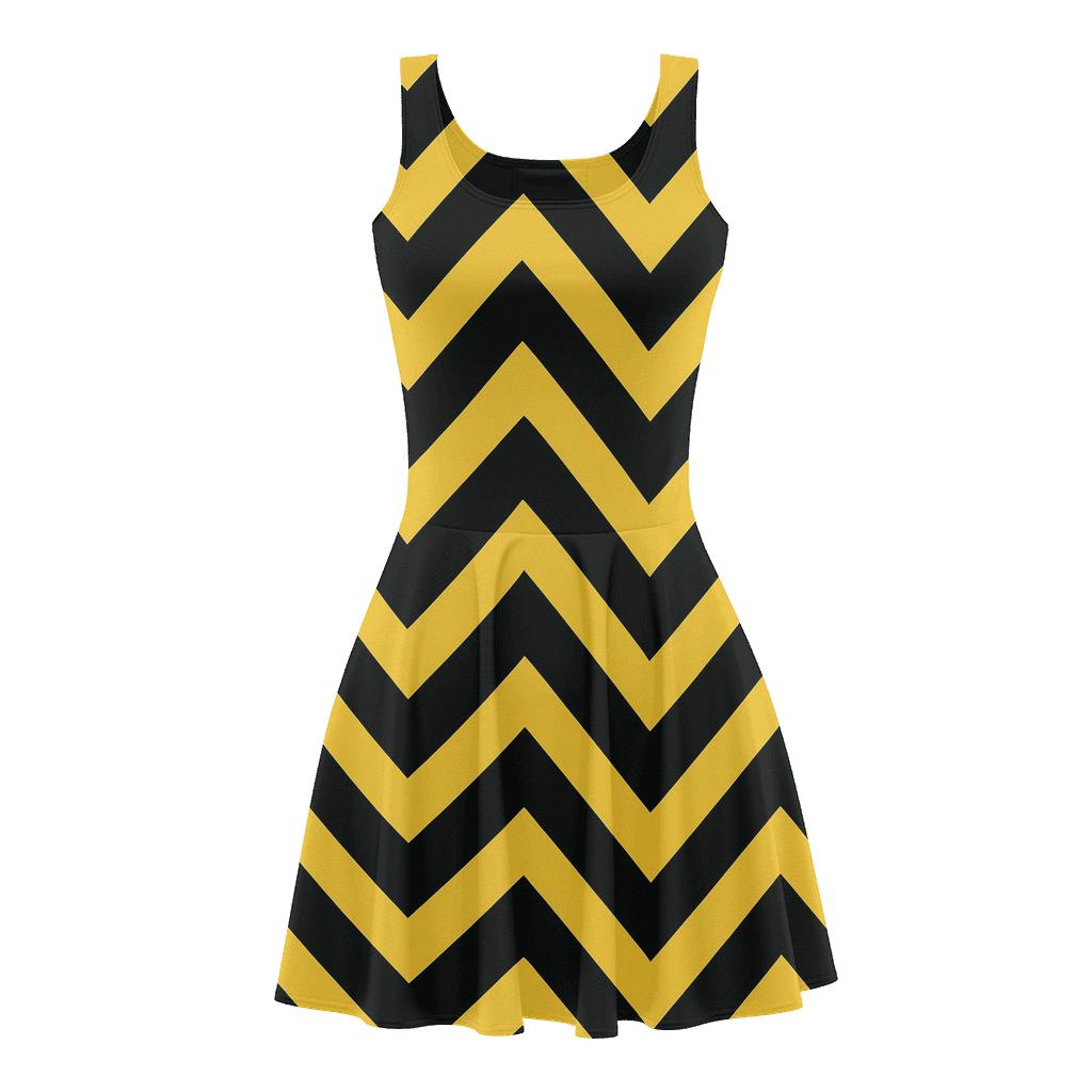 Chevron Wave Rhythm comfortable stretch skater dresses