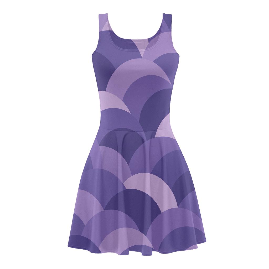 Rhythmic Arc Overlay comfortable stretch skater dresses