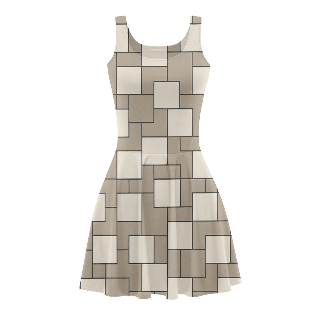 Shifted Grid Fragmentation unique custom skater dresses
