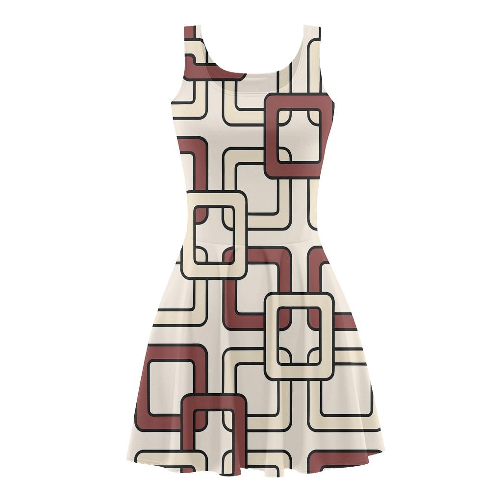 Iterative Edge Chains trendy mini skater dresses