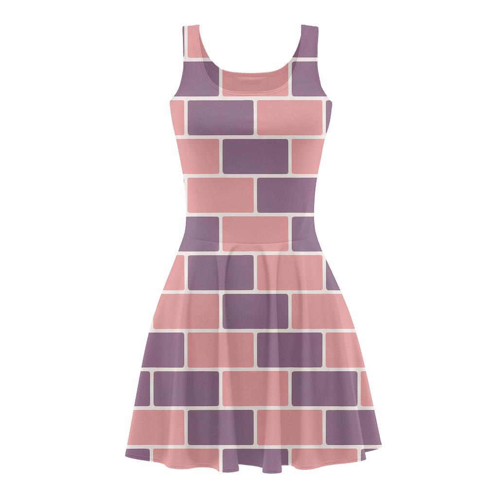 Staggered Block Mosaic unique custom skater dresses