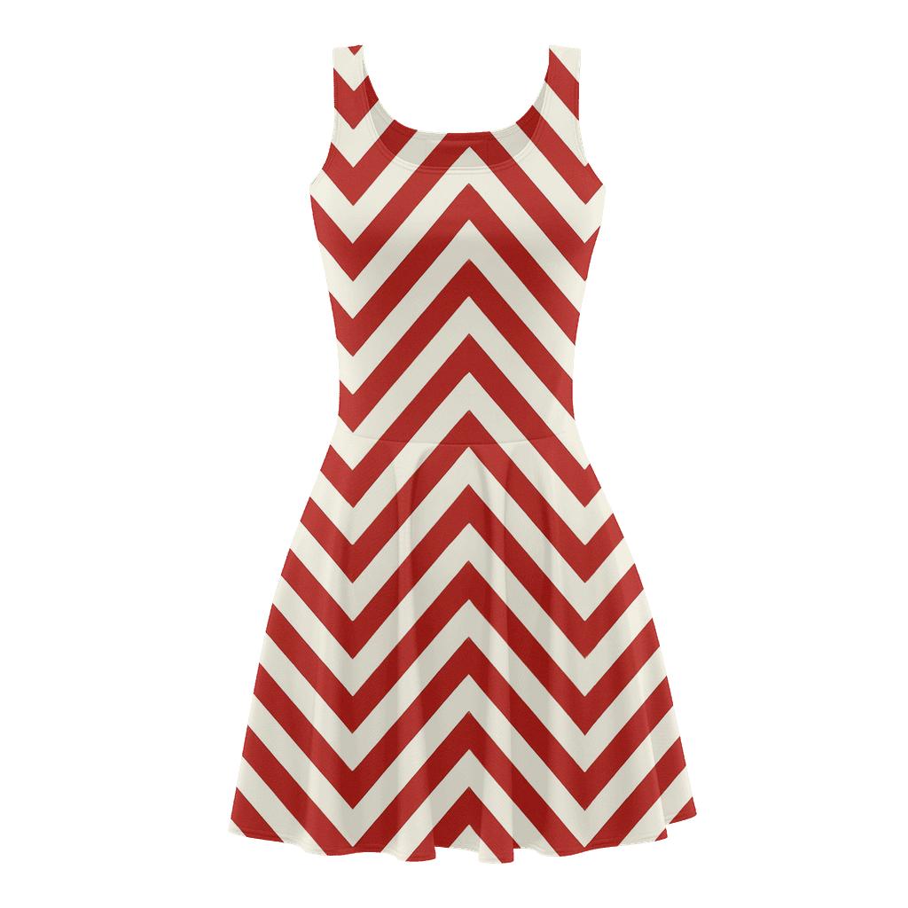 Chevron Field Overlay custom skater dresses