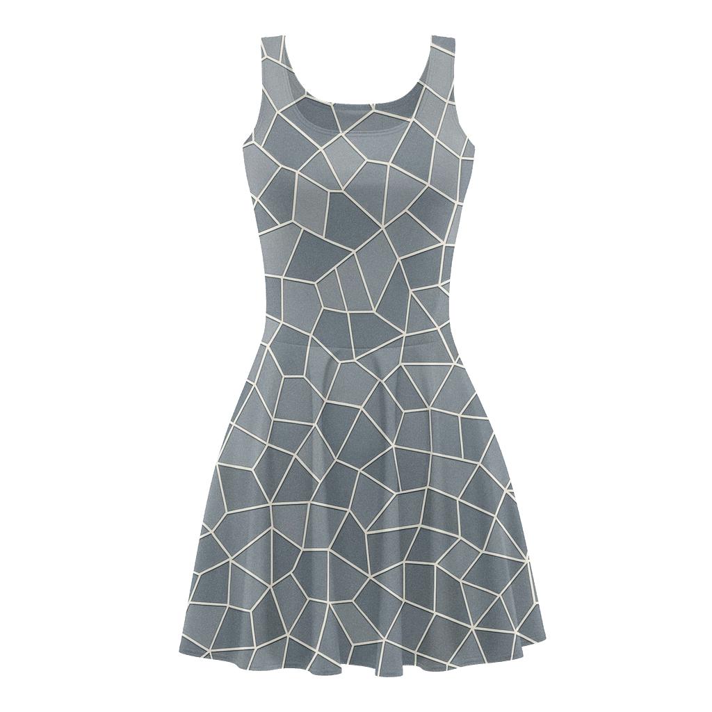 Fragmented Cell Mesh unique custom skater dresses