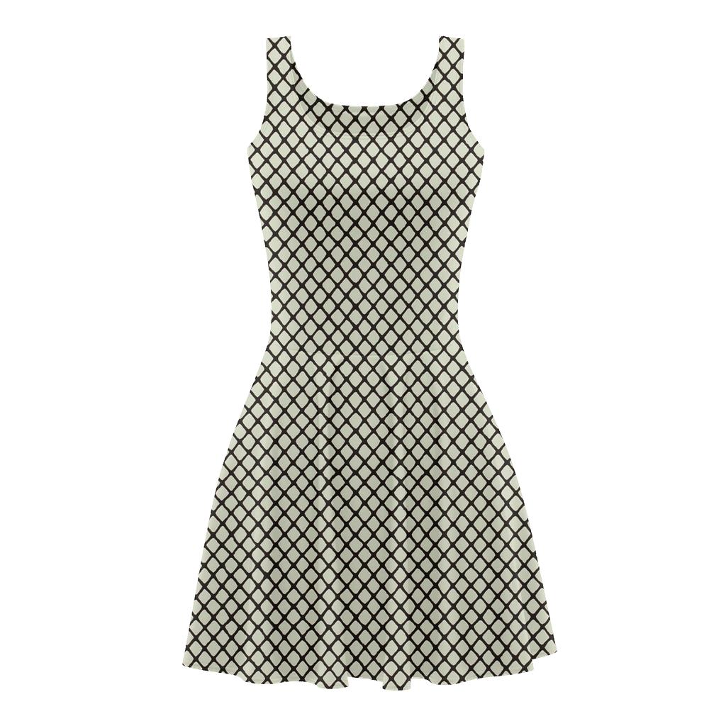 Parallel Crosshatch Pattern stylish a-line skater dresses