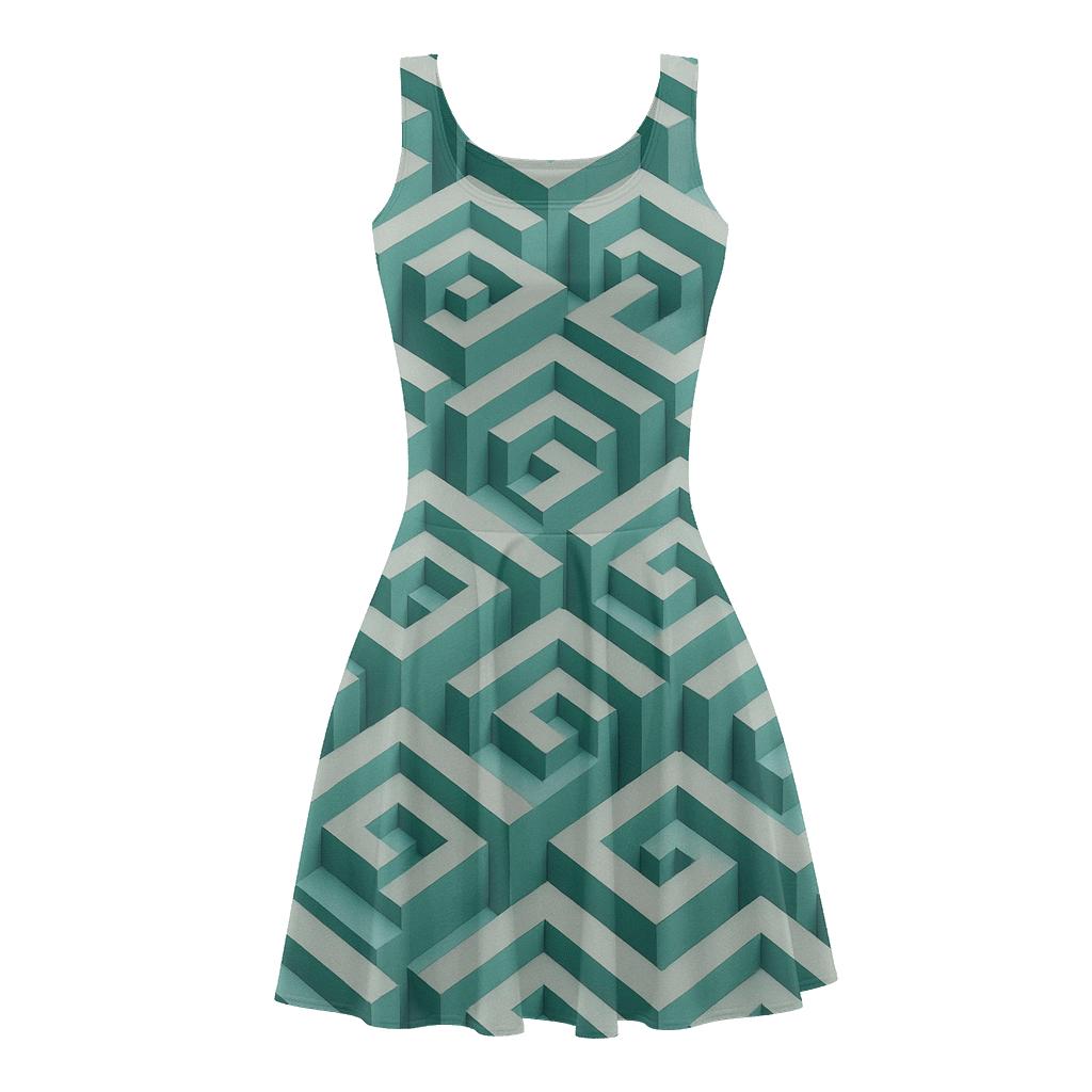 Nested Prism Grid unique custom skater dresses