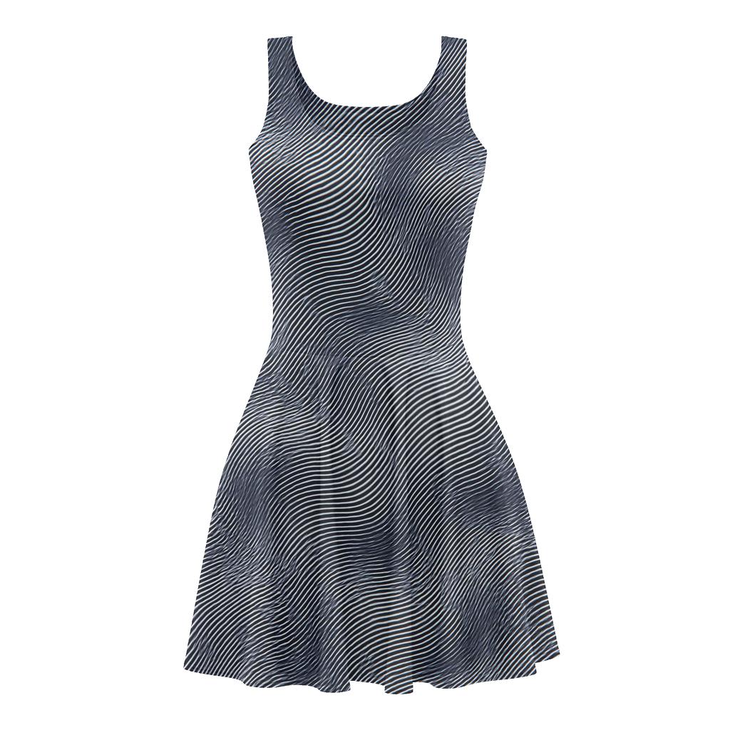 Microtexture Moire Lines unique custom skater dresses