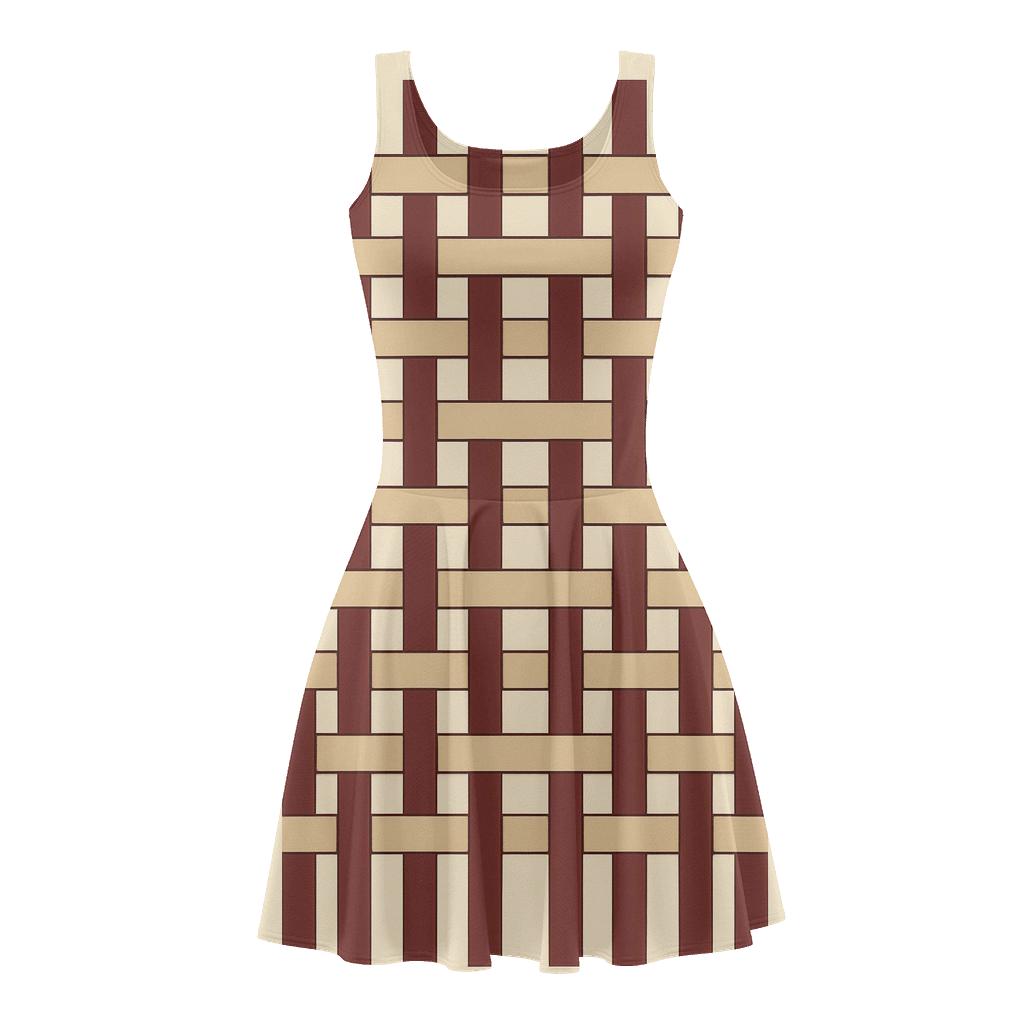 Ribbon Interlaced Matrix stylish a-line skater dresses